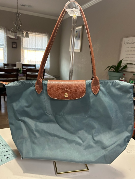 Longchamp Handbags - Longchamp Le Pliage Original Large Nylon Shoulder Tote Steel Blue/Grey*See Pics